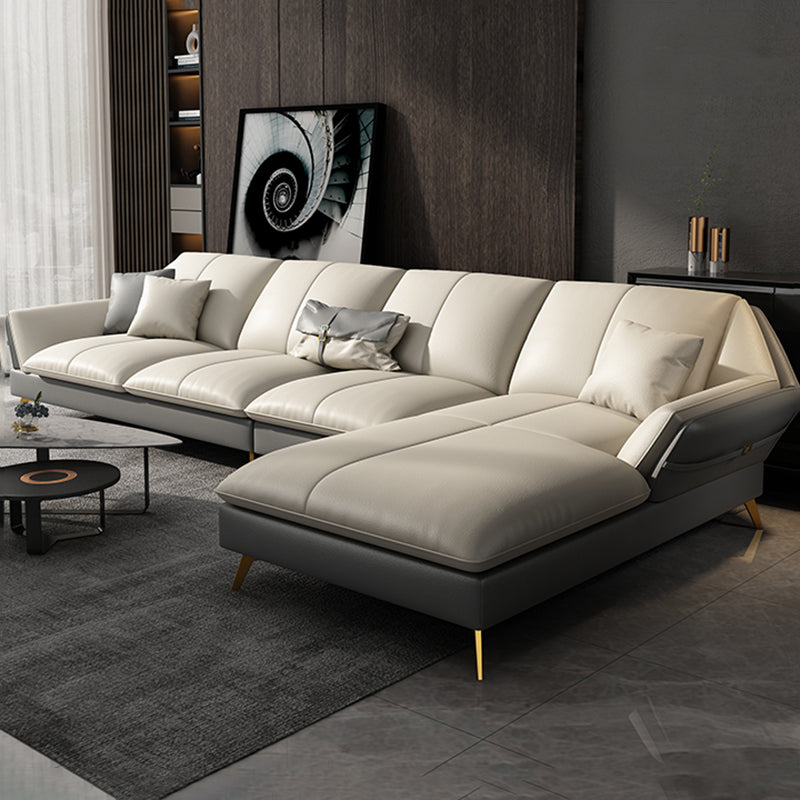 Collapsible Armrest Cushioned Backrest Sofa Bed Sponge Padded Sofa Dark Gray Right Clearhalo 'furn' 'furn_sectionals' 'Furniture' 'Living Room Furniture' 'Sectionals' 5583428