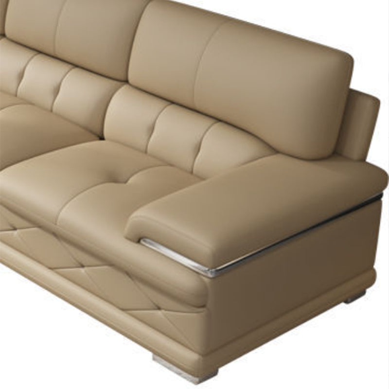 Upholstered Armrest Cushioned Back Sponge Padded Sofa Bed Grey/yellow Sofa Clearhalo 'furn' 'furn_sectionals' 'Furniture' 'Living Room Furniture' 'Sectionals' 5583546