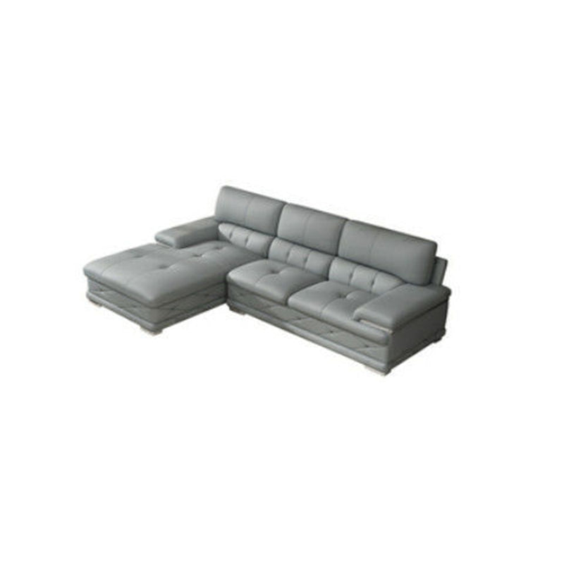 Upholstered Armrest Cushioned Back Sponge Padded Sofa Bed Grey/yellow Sofa 110"L x 14"W x 36"H Left Clearhalo 'furn' 'furn_sectionals' 'Furniture' 'Living Room Furniture' 'Sectionals' 5583548