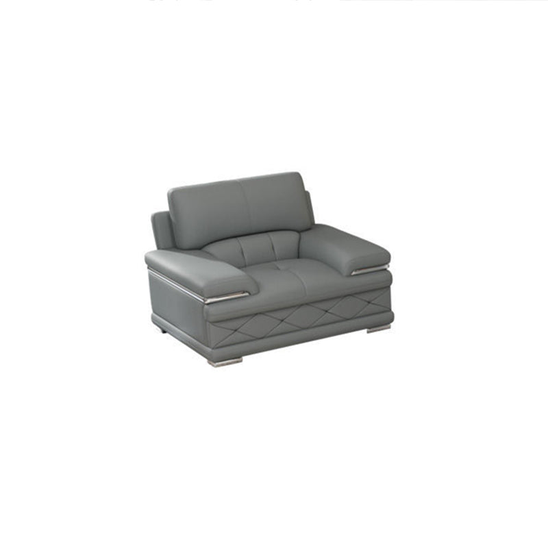 Upholstered Armrest Cushioned Back Sponge Padded Sofa Bed Grey/yellow Sofa 55"L x 39.5"W x 36"H Horizontal Clearhalo 'furn' 'furn_sectionals' 'Furniture' 'Living Room Furniture' 'Sectionals' 5583549