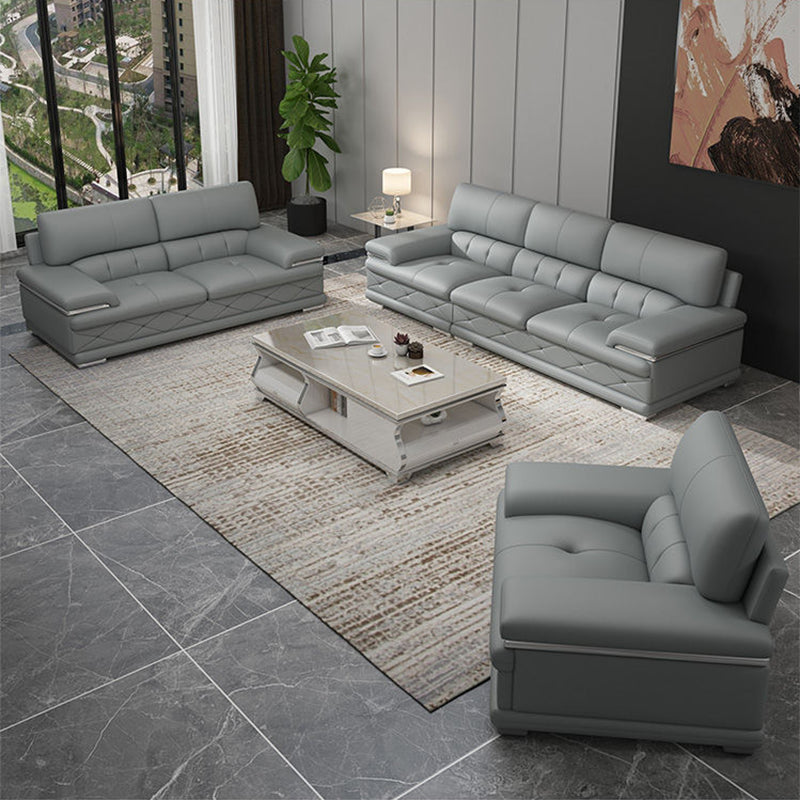 Upholstered Armrest Cushioned Back Sponge Padded Sofa Bed Grey/yellow Sofa Clearhalo 'furn' 'furn_sectionals' 'Furniture' 'Living Room Furniture' 'Sectionals' 5583551