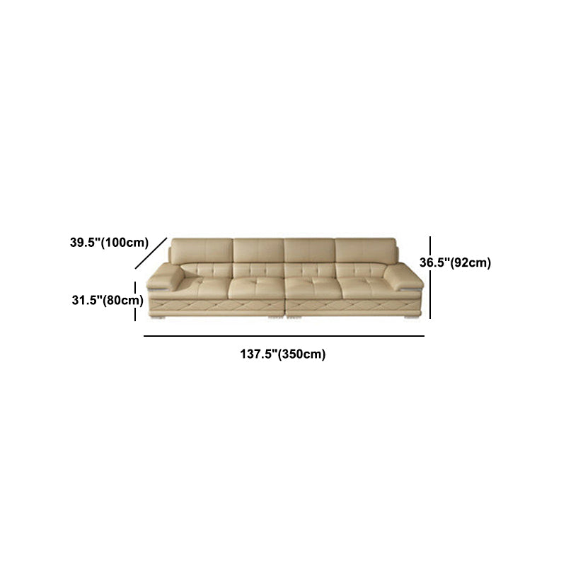 Upholstered Armrest Cushioned Back Sponge Padded Sofa Bed Grey/yellow Sofa Clearhalo 'furn' 'furn_sectionals' 'Furniture' 'Living Room Furniture' 'Sectionals' 5583557