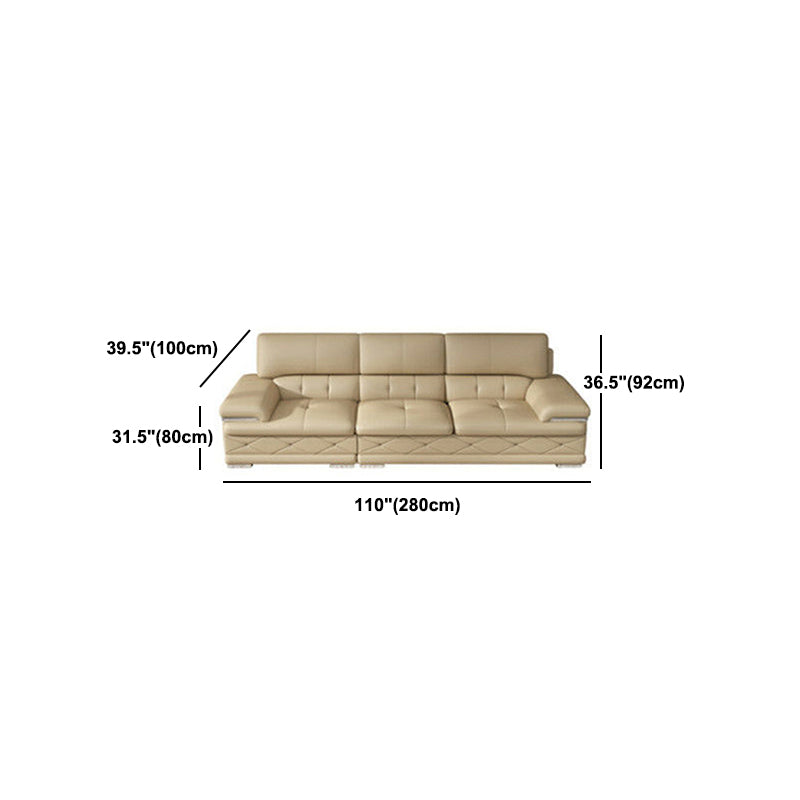 Upholstered Armrest Cushioned Back Sponge Padded Sofa Bed Grey/yellow Sofa Clearhalo 'furn' 'furn_sectionals' 'Furniture' 'Living Room Furniture' 'Sectionals' 5583558