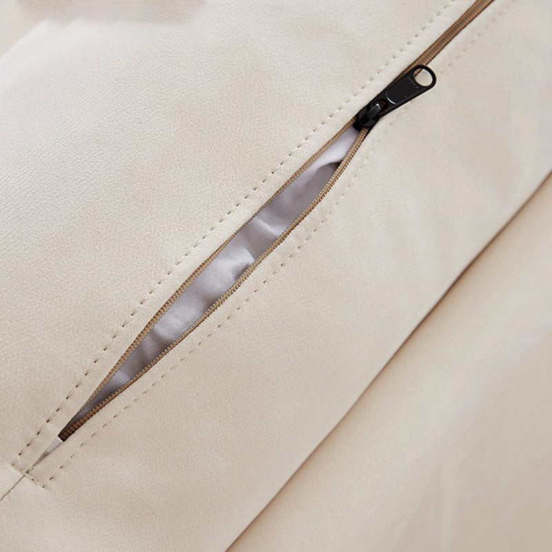 Nordic Style Sectional Feather Cushion Filled Flannelette Beige Sofa