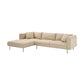 Nordic Style Sectional Feather Cushion Filled Flannelette Beige Sofa