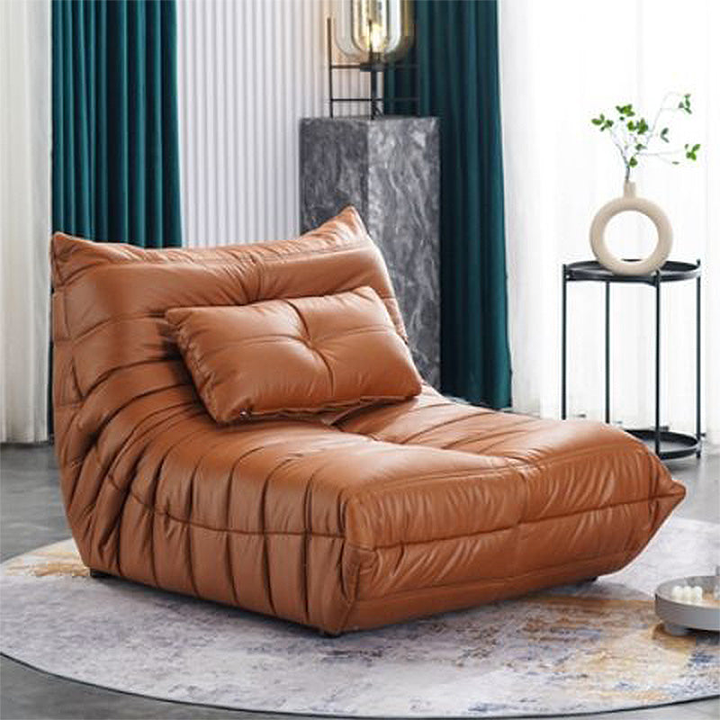 Sewn Pillow Back Accent Chair 27.5" H Armless Chair for Living Room