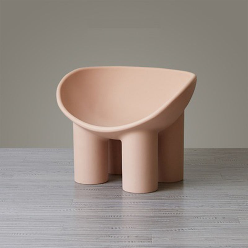 Four Leg Papasan Chair 33.07" L x 18.11" W x 24.80" H Armless Accent Chair with Fixed Back Pink Clearhalo 'Accent Chairs' 'accent_chairs' 'Chairs & Seating' 'furn' 'furn_accent_chairs' 'Furniture' 'Living Room Furniture' 5583615