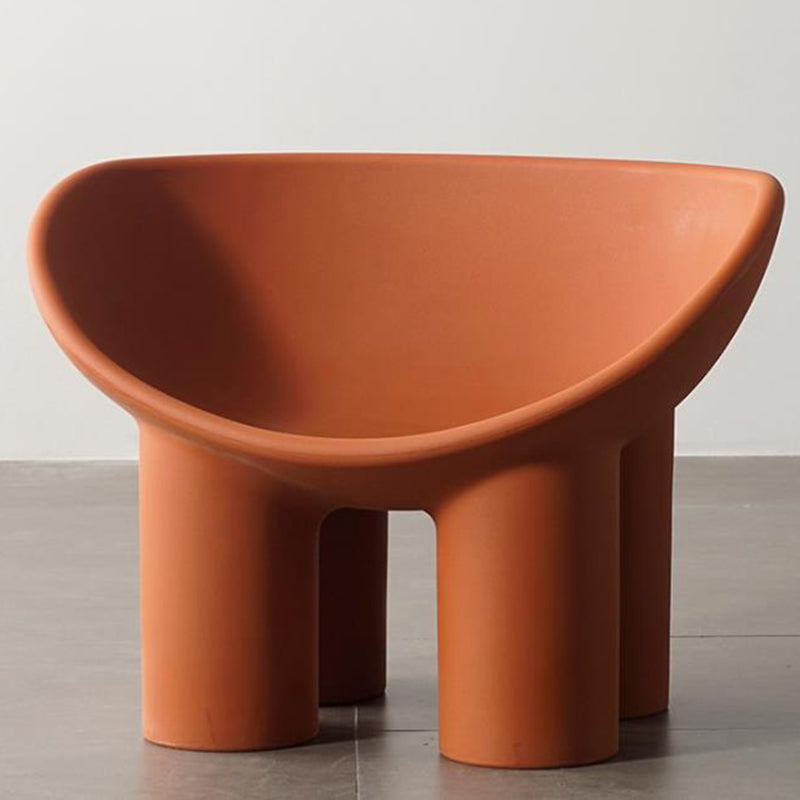 Four Leg Papasan Chair 33.07" L x 18.11" W x 24.80" H Armless Accent Chair with Fixed Back Red Brown Clearhalo 'Accent Chairs' 'accent_chairs' 'Chairs & Seating' 'furn' 'furn_accent_chairs' 'Furniture' 'Living Room Furniture' 5583617