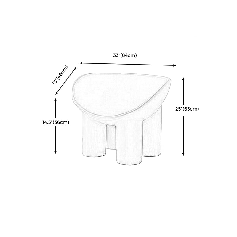 Four Leg Papasan Chair 33.07" L x 18.11" W x 24.80" H Armless Accent Chair with Fixed Back Clearhalo 'Accent Chairs' 'accent_chairs' 'Chairs & Seating' 'furn' 'furn_accent_chairs' 'Furniture' 'Living Room Furniture' 5583631
