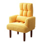 27.55"W Linen Square Arms Convertible Chair with Biscuit Back and Basic Four Legs