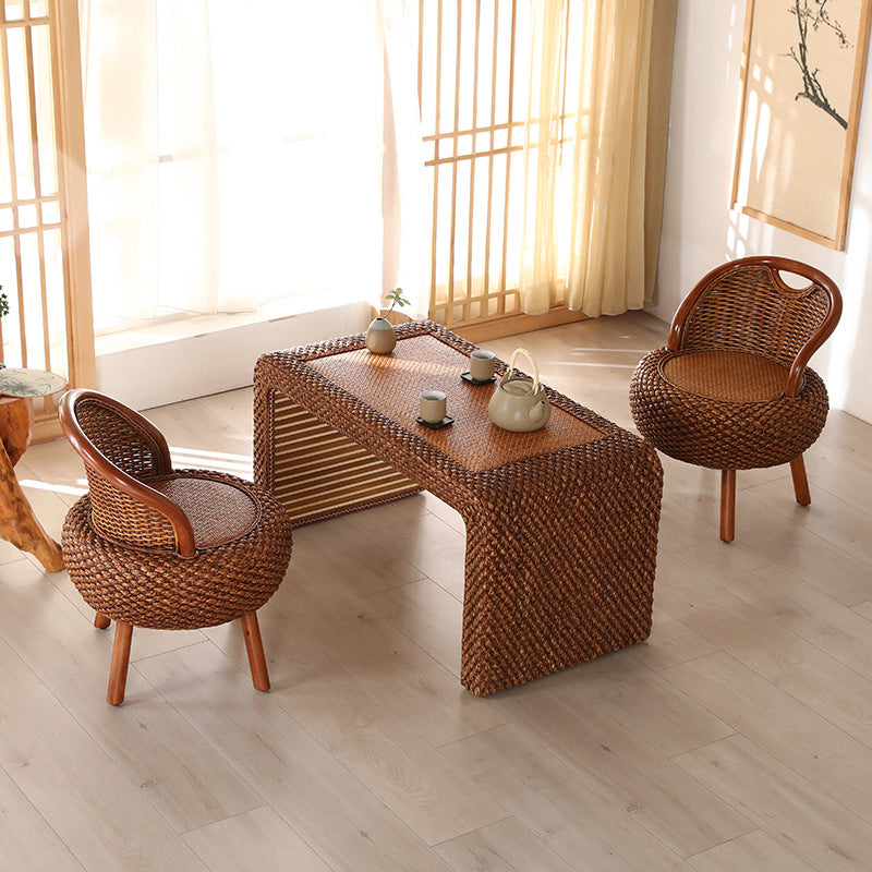 Rattan armloze stoel 19.68 "L x 19.68" W Basic Four Legs Chair for Living Room