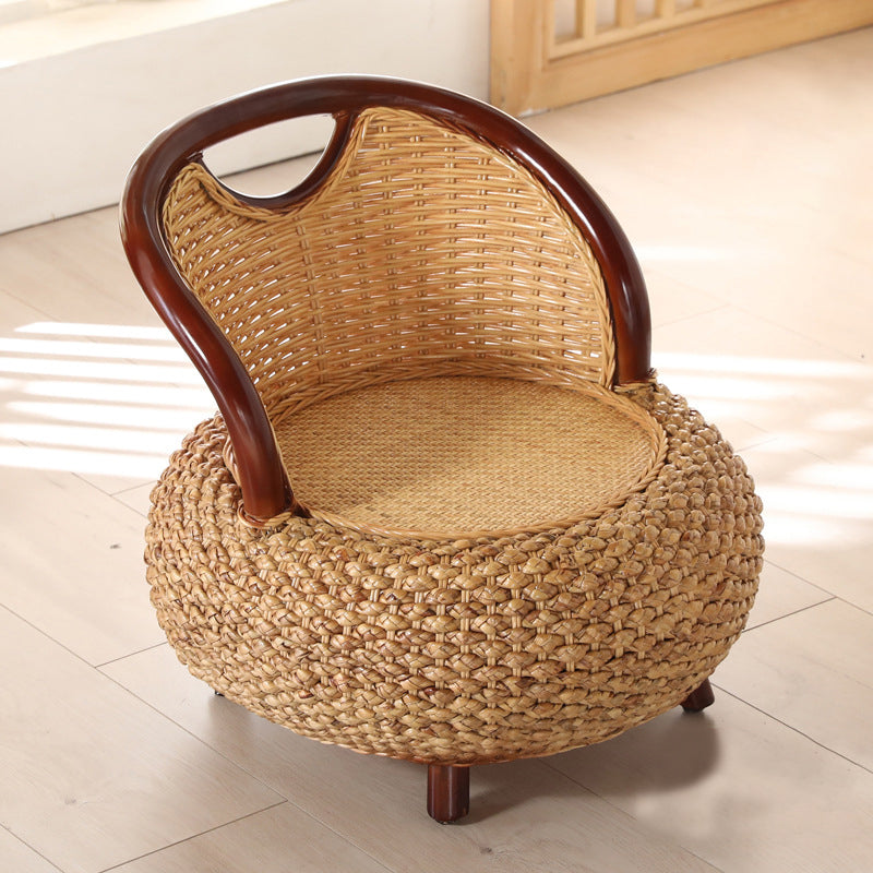 Rattan armloze stoel 19.68 "L x 19.68" W Basic Four Legs Chair for Living Room