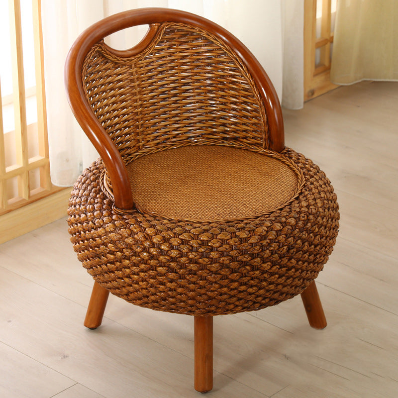 Rattan armloze stoel 19.68 "L x 19.68" W Basic Four Legs Chair for Living Room
