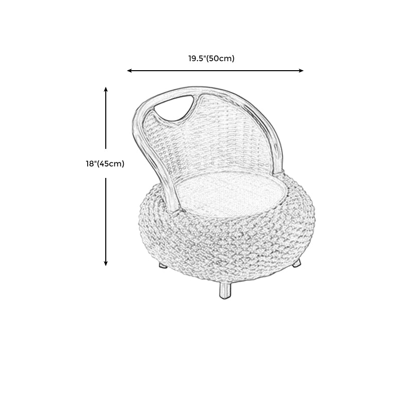 Rattan armloze stoel 19.68 "L x 19.68" W Basic Four Legs Chair for Living Room