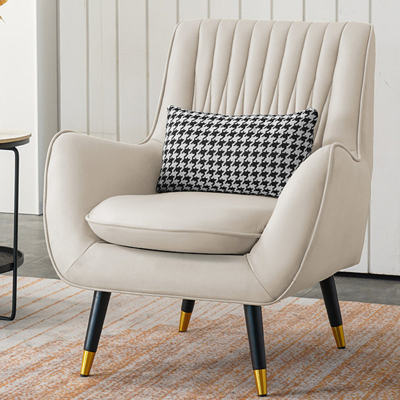 Faux Leather Chair 31.4" L x 27.5" W x 35.4" H Arms Included Chair Off-White Clearhalo 'Accent Chairs' 'accent_chairs' 'Chairs & Seating' 'furn' 'furn_accent_chairs' 'Furniture' 'Living Room Furniture' 5583853