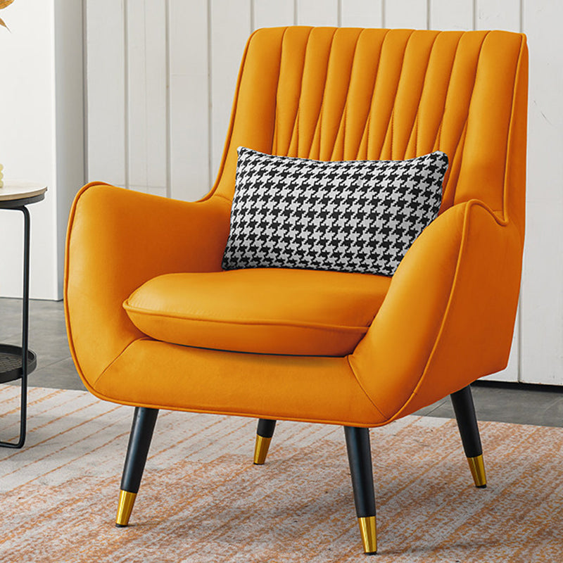 Faux Leather Chair 31.4" L x 27.5" W x 35.4" H Arms Included Chair Orange Clearhalo 'Accent Chairs' 'accent_chairs' 'Chairs & Seating' 'furn' 'furn_accent_chairs' 'Furniture' 'Living Room Furniture' 5583856