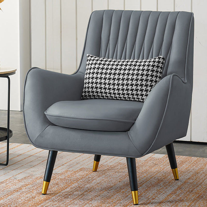 Faux Leather Chair 31.4" L x 27.5" W x 35.4" H Arms Included Chair Grey Clearhalo 'Accent Chairs' 'accent_chairs' 'Chairs & Seating' 'furn' 'furn_accent_chairs' 'Furniture' 'Living Room Furniture' 5583858