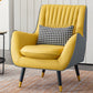 Faux Leather Chair 31.4" L x 27.5" W x 35.4" H Arms Included Chair Gray-Yellow Clearhalo 'Accent Chairs' 'accent_chairs' 'Chairs & Seating' 'furn' 'furn_accent_chairs' 'Furniture' 'Living Room Furniture' 5583862