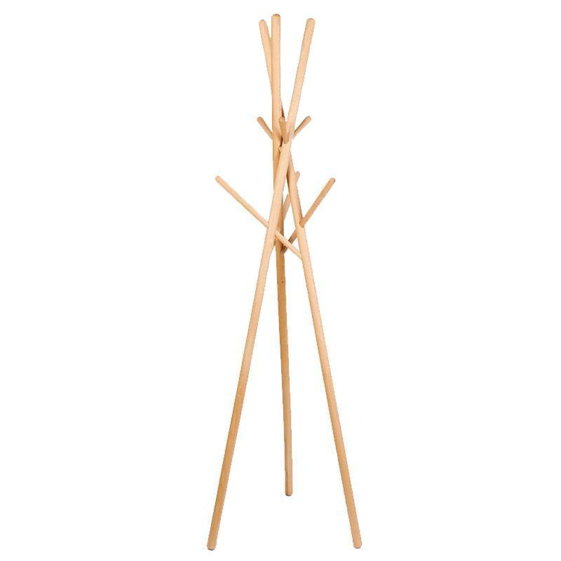 Entrada de árbol de madera KT con ganchos percha de pie independiente