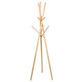 Entrada de árbol de madera KT con ganchos percha de pie independiente