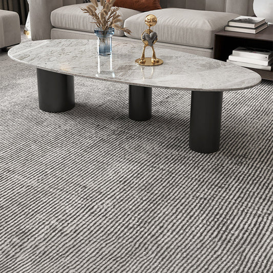 Tavolino da caffè ovale a 3 gambe tavolino in ardesia minimalista per soggiorno