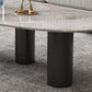 3 Legs Oval Coffee Table Minimalist Slate Coffee Table for Living Room