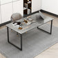 Modern Style Slate Table with Rectangular Black Metal Sleigh Base Coffee Table Clearhalo 'Coffee & Accent Tables' 'Coffee Tables' 'coffee_tables' 'furn' 'furn_coffee_tables' 'Furniture' 'Living Room Furniture' 5584481