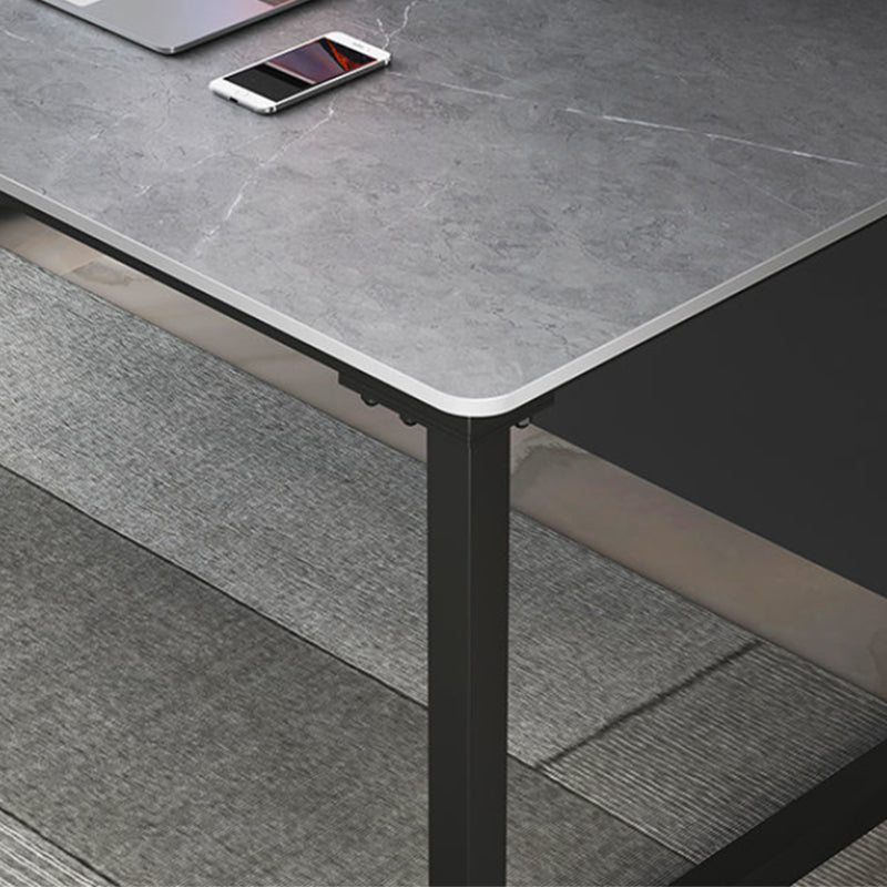 Modern Style Slate Table with Rectangular Black Metal Sleigh Base Coffee Table Clearhalo 'Coffee & Accent Tables' 'Coffee Tables' 'coffee_tables' 'furn' 'furn_coffee_tables' 'Furniture' 'Living Room Furniture' 5584489