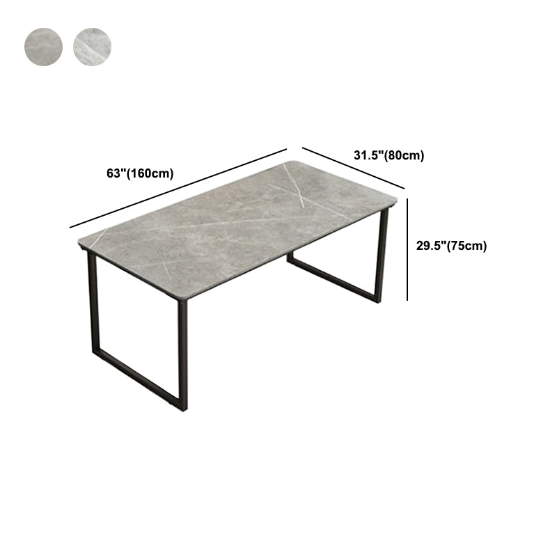 Modern Style Slate Table with Rectangular Black Metal Sleigh Base Coffee Table Clearhalo 'Coffee & Accent Tables' 'Coffee Tables' 'coffee_tables' 'furn' 'furn_coffee_tables' 'Furniture' 'Living Room Furniture' 5584498