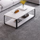 Modern Style Wooden Rectangular Table with Abstract Base for Storage Rack Coffee Table Black-White Clearhalo 'Coffee & Accent Tables' 'Coffee Tables' 'coffee_tables' 'furn' 'furn_coffee_tables' 'Furniture' 'Living Room Furniture' 5584533