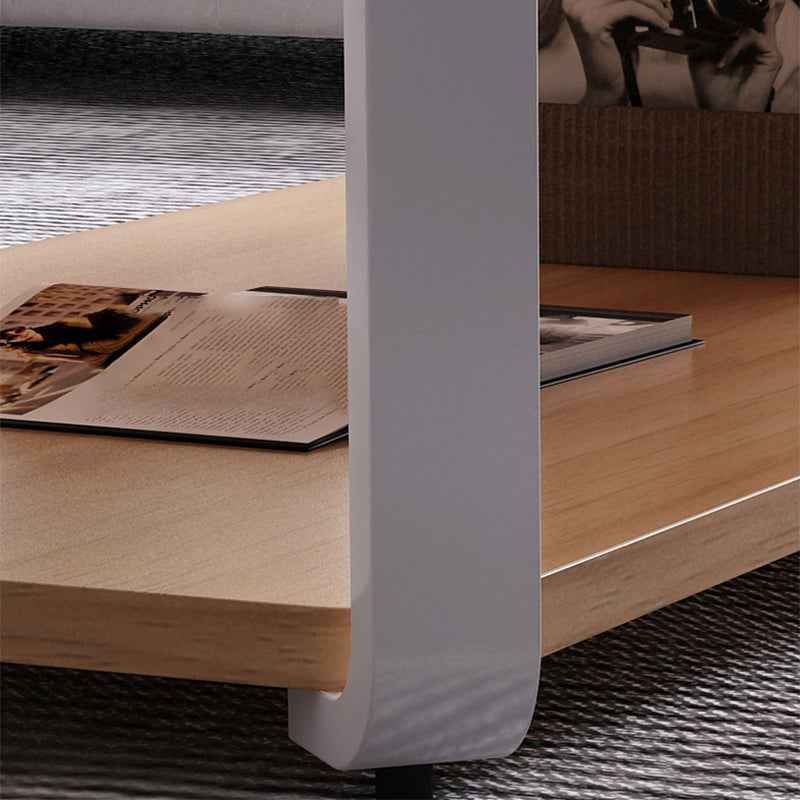 Modern Style Wooden Rectangular Table with Abstract Base for Storage Rack Coffee Table Clearhalo 'Coffee & Accent Tables' 'Coffee Tables' 'coffee_tables' 'furn' 'furn_coffee_tables' 'Furniture' 'Living Room Furniture' 5584537