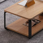 Modern Style Wooden Rectangular Table with Abstract Base for Storage Rack Coffee Table Clearhalo 'Coffee & Accent Tables' 'Coffee Tables' 'coffee_tables' 'furn' 'furn_coffee_tables' 'Furniture' 'Living Room Furniture' 5584538