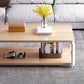 Modern Style Wooden Rectangular Table with Abstract Base for Storage Rack Coffee Table Clearhalo 'Coffee & Accent Tables' 'Coffee Tables' 'coffee_tables' 'furn' 'furn_coffee_tables' 'Furniture' 'Living Room Furniture' 5584539