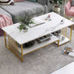 Modern Style Wooden Table with Rectangular Storage Rack Coffee Table Abstract White Clearhalo 'Coffee & Accent Tables' 'Coffee Tables' 'coffee_tables' 'furn' 'furn_coffee_tables' 'Furniture' 'Living Room Furniture' 5584543