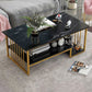 Modern Style Wooden Table with Rectangular Storage Rack Coffee Table 39"L x 20"W x 17"H Abstract Black Clearhalo 'Coffee & Accent Tables' 'Coffee Tables' 'coffee_tables' 'furn' 'furn_coffee_tables' 'Furniture' 'Living Room Furniture' 5584545