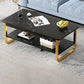 Modern Style Wooden Table with Rectangular Storage Rack Coffee Table 31.5"L x 18"W x 16.5"H Sled Black Clearhalo 'Coffee & Accent Tables' 'Coffee Tables' 'coffee_tables' 'furn' 'furn_coffee_tables' 'Furniture' 'Living Room Furniture' 5584549