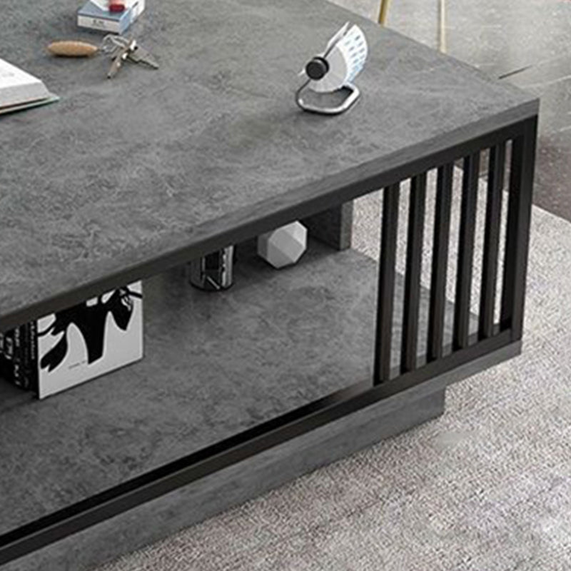 Modern Style Wooden Table with Rectangular Storage Rack Coffee Table Clearhalo 'Coffee & Accent Tables' 'Coffee Tables' 'coffee_tables' 'furn' 'furn_coffee_tables' 'Furniture' 'Living Room Furniture' 5584553