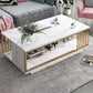 Modern Style Wooden Table with Rectangular Storage Rack Coffee Table 47"L x 24"W x 16"H Block White Clearhalo 'Coffee & Accent Tables' 'Coffee Tables' 'coffee_tables' 'furn' 'furn_coffee_tables' 'Furniture' 'Living Room Furniture' 5584559