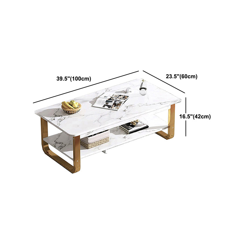 Modern Style Wooden Table with Rectangular Storage Rack Coffee Table Clearhalo 'Coffee & Accent Tables' 'Coffee Tables' 'coffee_tables' 'furn' 'furn_coffee_tables' 'Furniture' 'Living Room Furniture' 5584565