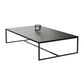 Glam 16.5" H Rectangle Slate Coffee Table Iron Trestle Cocktail Table Black Clearhalo 'Coffee & Accent Tables' 'Coffee Tables' 'coffee_tables' 'furn' 'furn_coffee_tables' 'Furniture' 'Living Room Furniture' 5584606