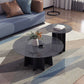 Abstract Base Design Circular Glass Table with Modern Style Coffee Table