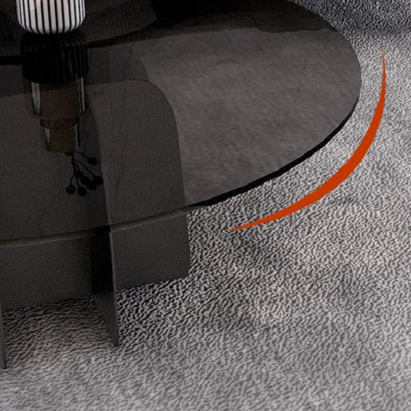 Abstract Base Design Circular Glass Table with Modern Style Coffee Table