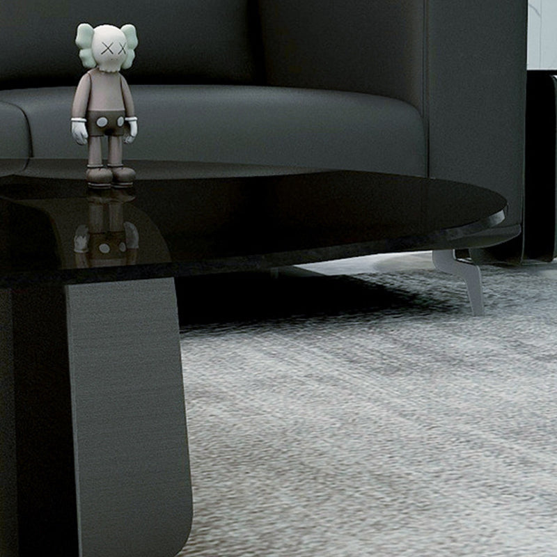 Abstract Base Design Circular Glass Table with Modern Style Coffee Table