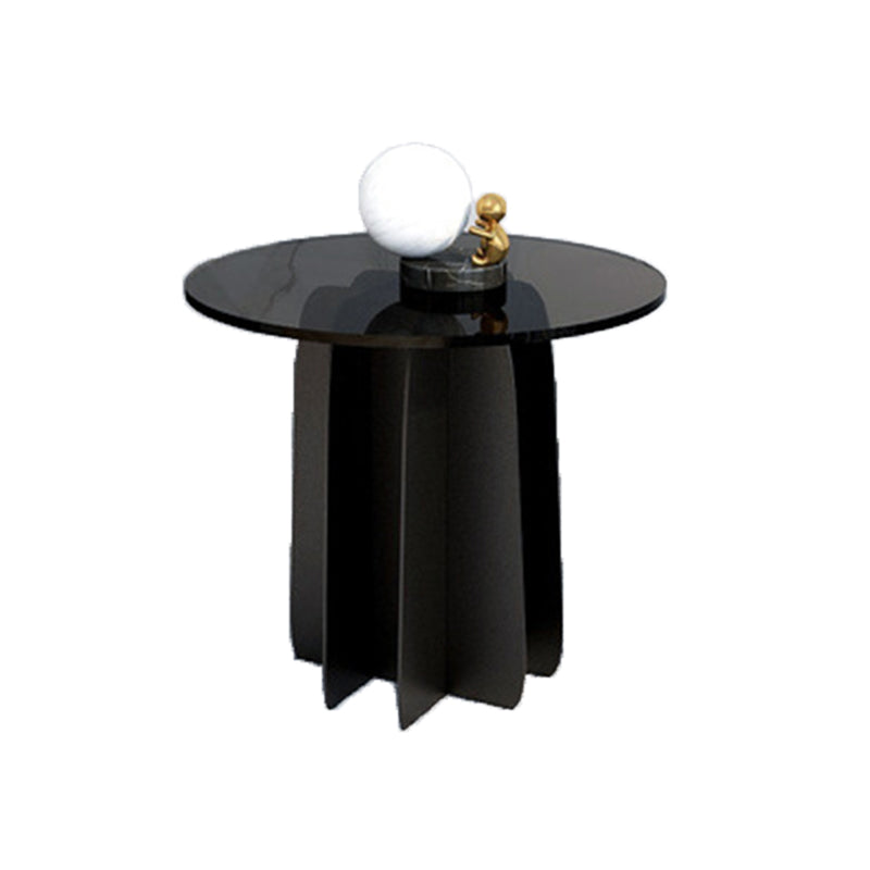 Abstract Base Design Circular Glass Table with Modern Style Coffee Table