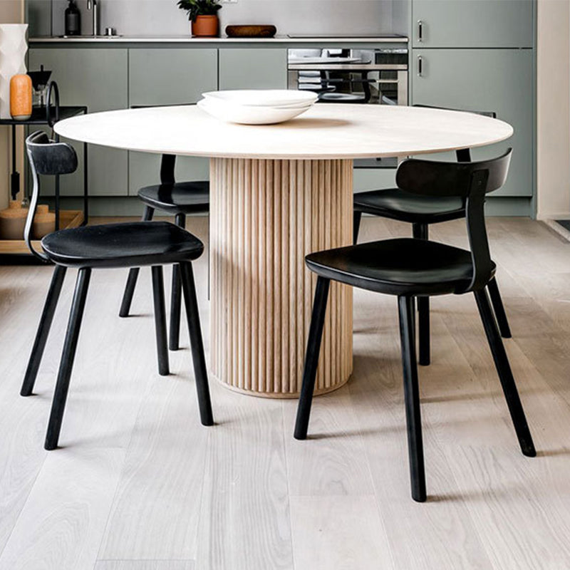 Moderne stijl ronde houten tafel met voetstuk Basis salontafel