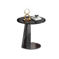 Metal C Side Table Contemporary Round Side End Table with Slate Top 18"L x 18"W x 20"H Black Gold 1 Clearhalo 'Coffee & Accent Tables' 'End & Side Tables' 'end_side_tables' 'furn' 'furn_end_side_tables' 'Furniture' 'Living Room Furniture' 5585455