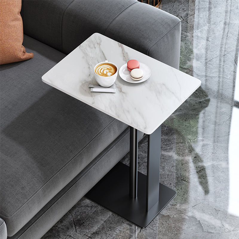 Contemporary Metal C Side Table 21.65" Tall Rectangular End Table