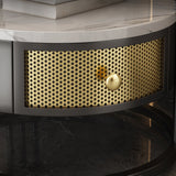 Stone 23.62-inch Tall Modern Frame Side Table 1-shelf 1-Drawer White End Table