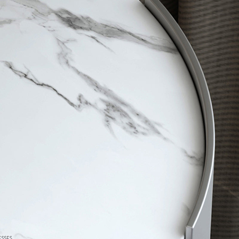 Tavolino moderno in pietra rotonda 19,69 "tavolo da fine 3 gambe alto con conservazione