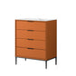 15.74" Wide Modern Accent Chest with Soft Close Drawers Chest 24"L x 16"W x 37"H Orange Clearhalo 'Cabinets & Chests' 'cabinets_chests' 'furn' 'furn_cabinets_chests' 'Furniture' 'Living Room Furniture' 5585826